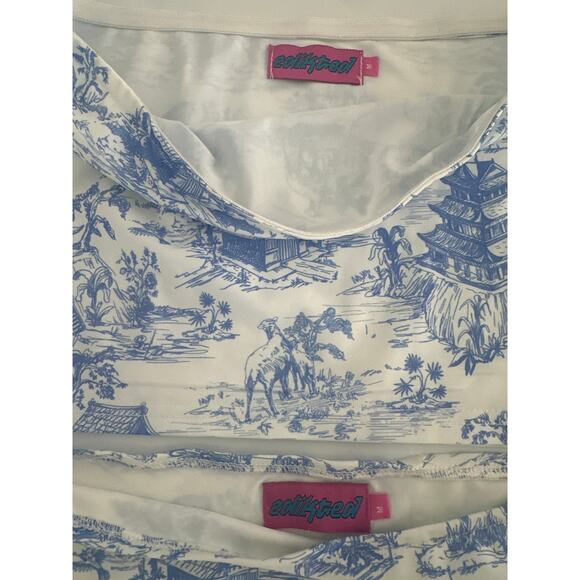 Edikted Delft Print blue and white two-piece set size M mint condition - Picture 11 of 13